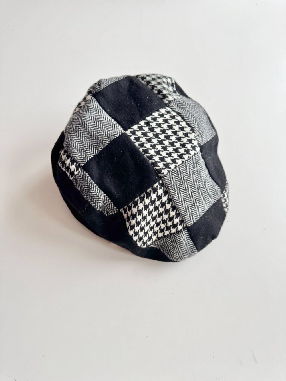Vintage RIVINGTON & MOTT Herringbone Houndstooth Check Flat Cap Hat, Size M/L